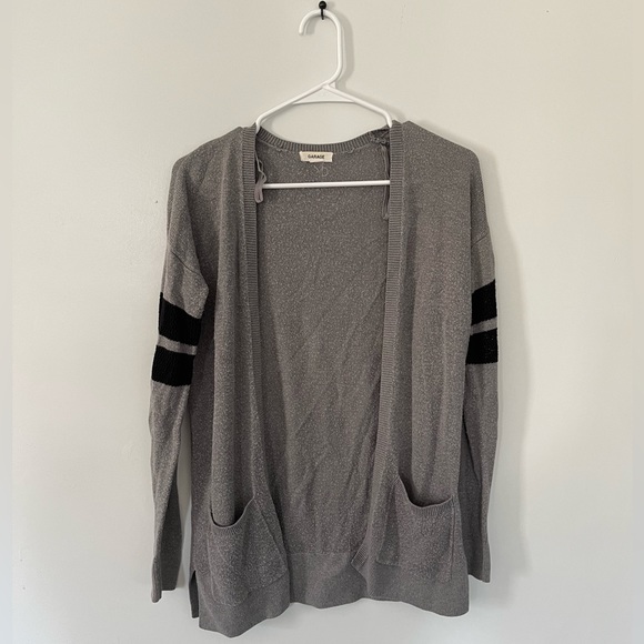 Cozy Garage Grey and Black Cardigan Sweater. - Picture 1 of 4